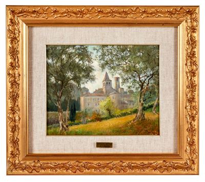 Mattino ad Anghiari, olio su cartone