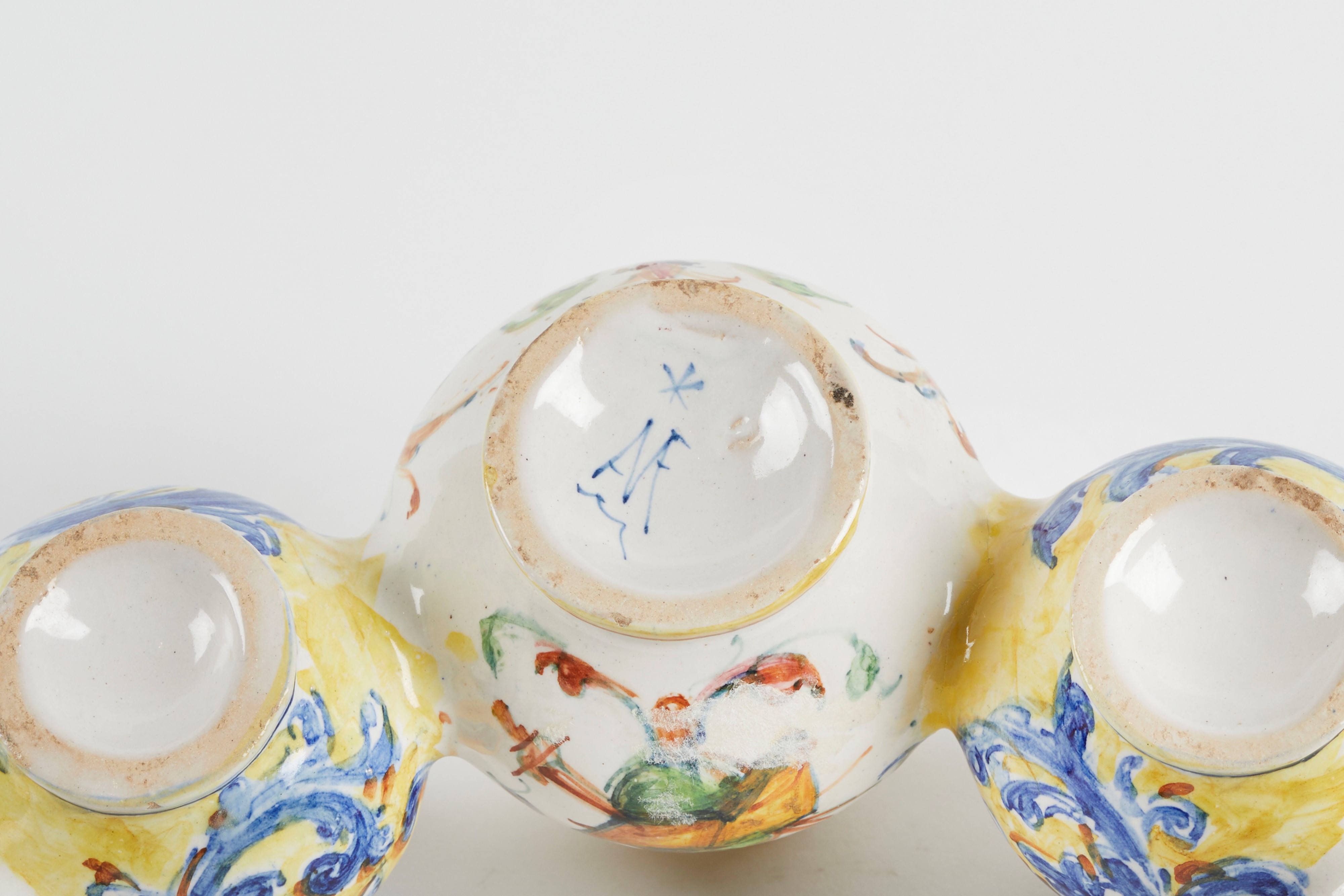 Angelo Minghetti - 5 vasetti in ceramica policroma