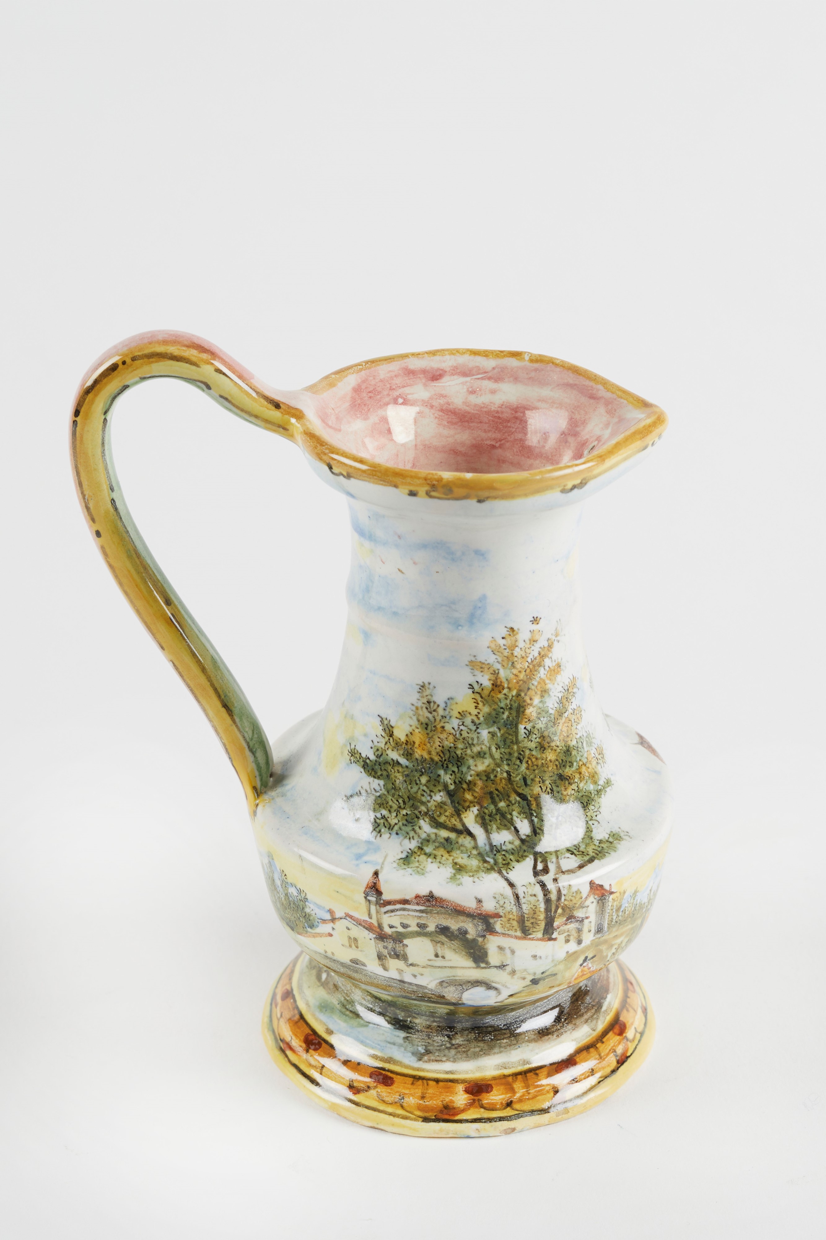 Angelo Minghetti - Versatoio in ceramica policroma