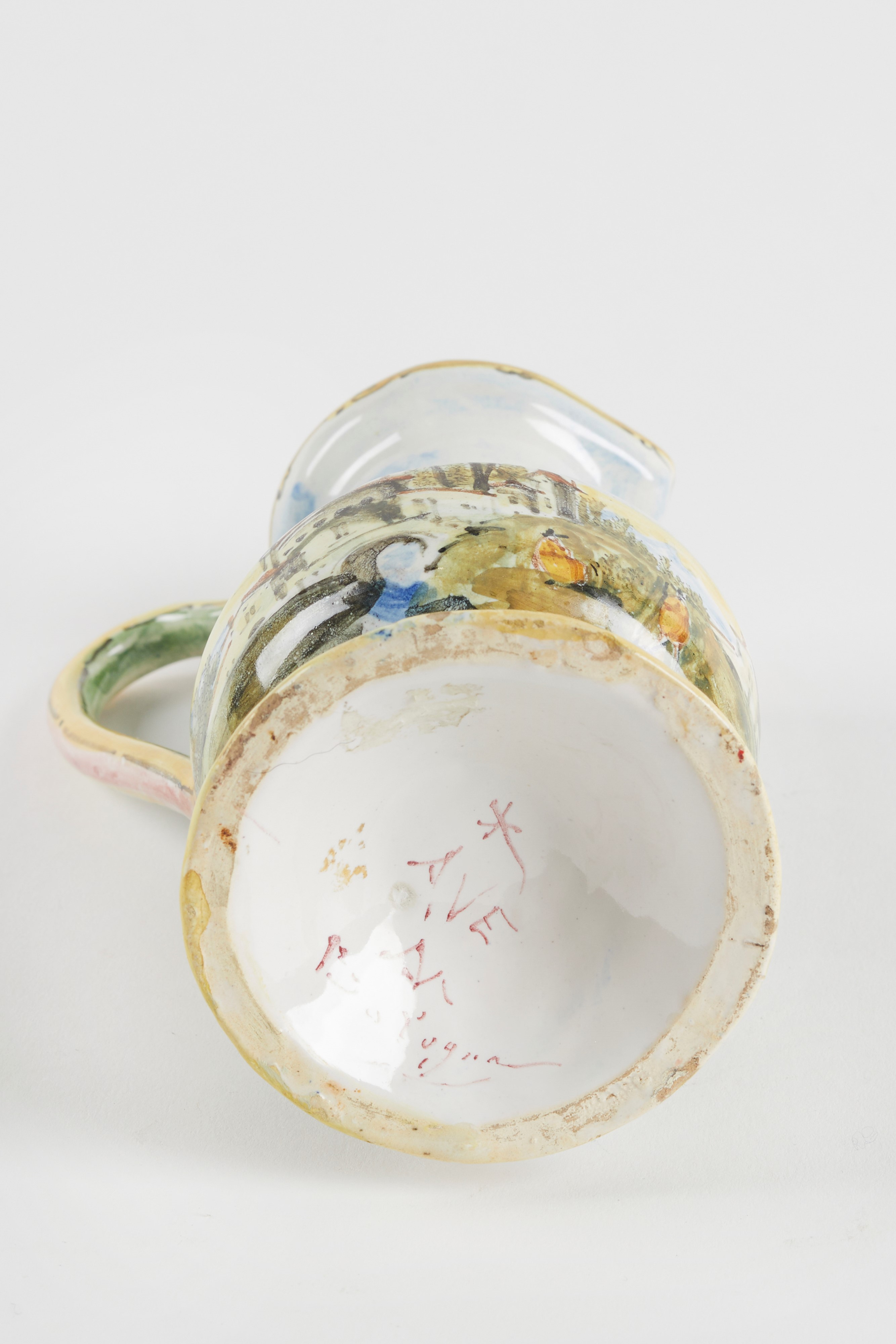 Angelo Minghetti - Versatoio in ceramica policroma