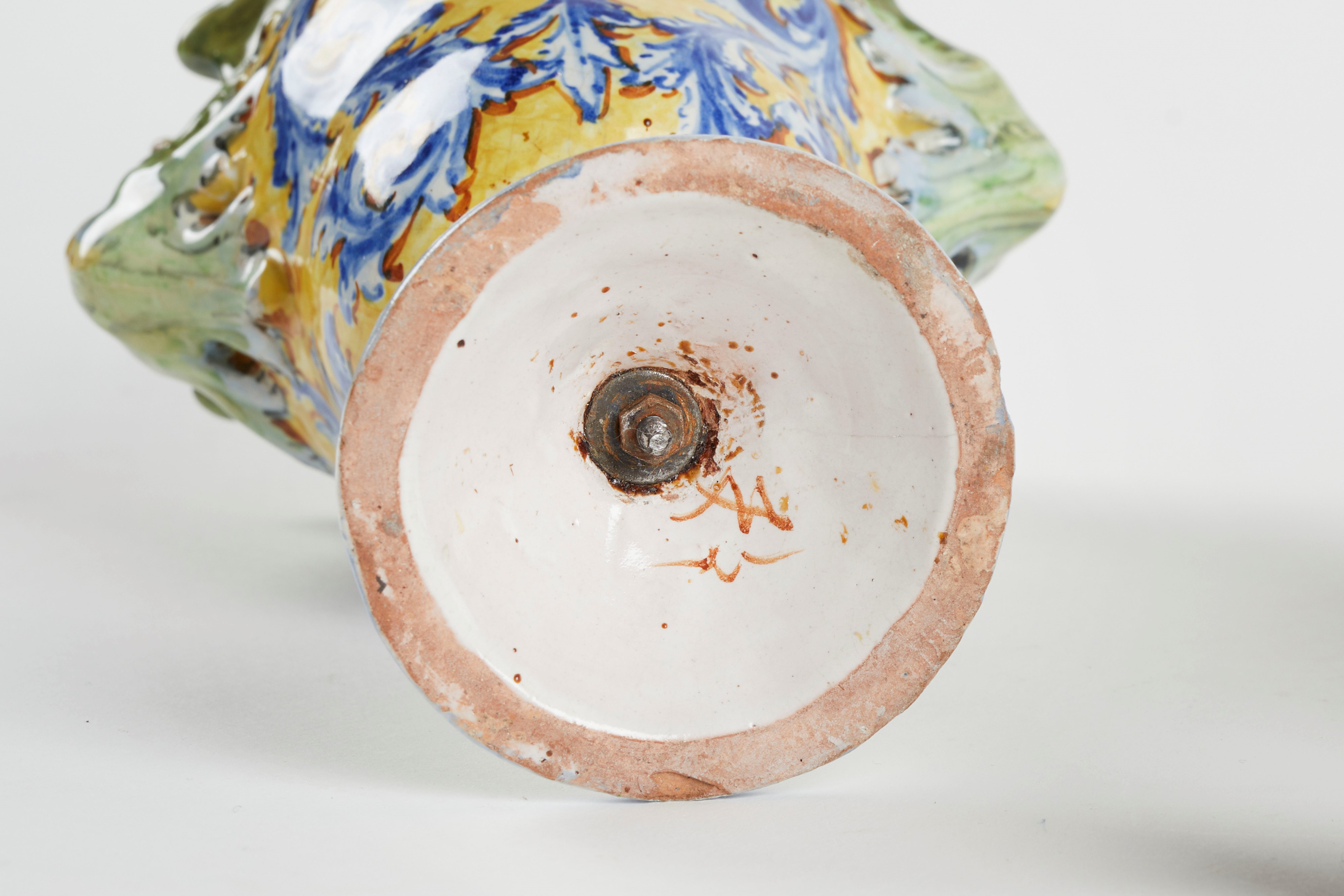 Angelo Minghetti - Coppia di vasi in ceramica policroma