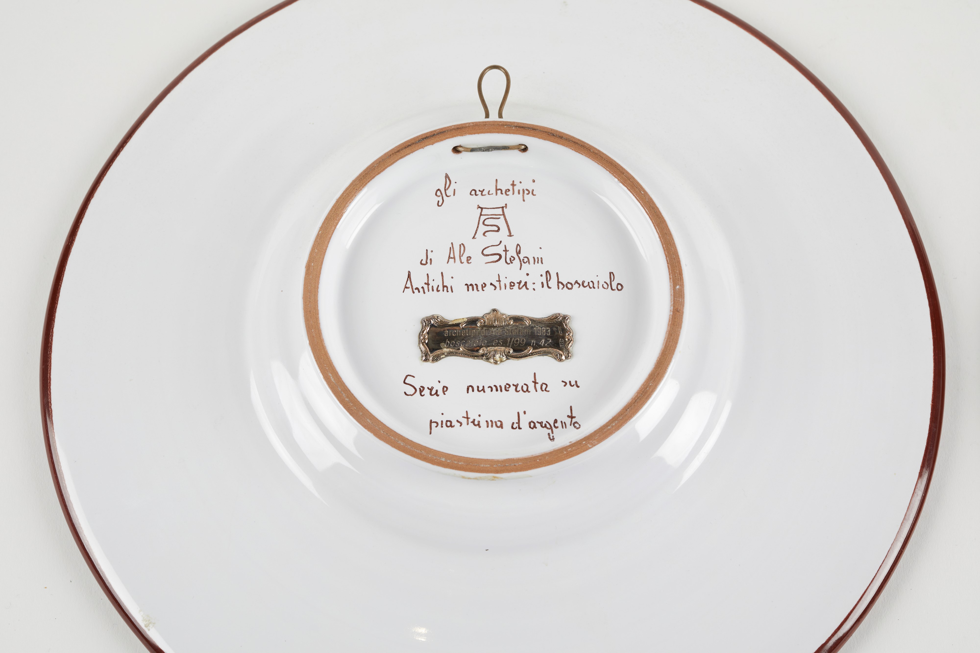 Alessandro Stefani, Coppia di piatti in ceramica policroma