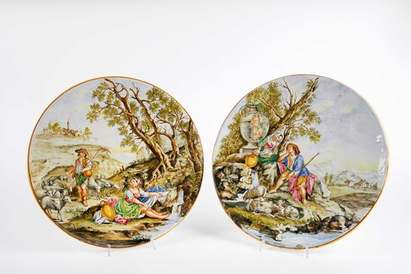 Angelo Minghetti - Coppia di piatti