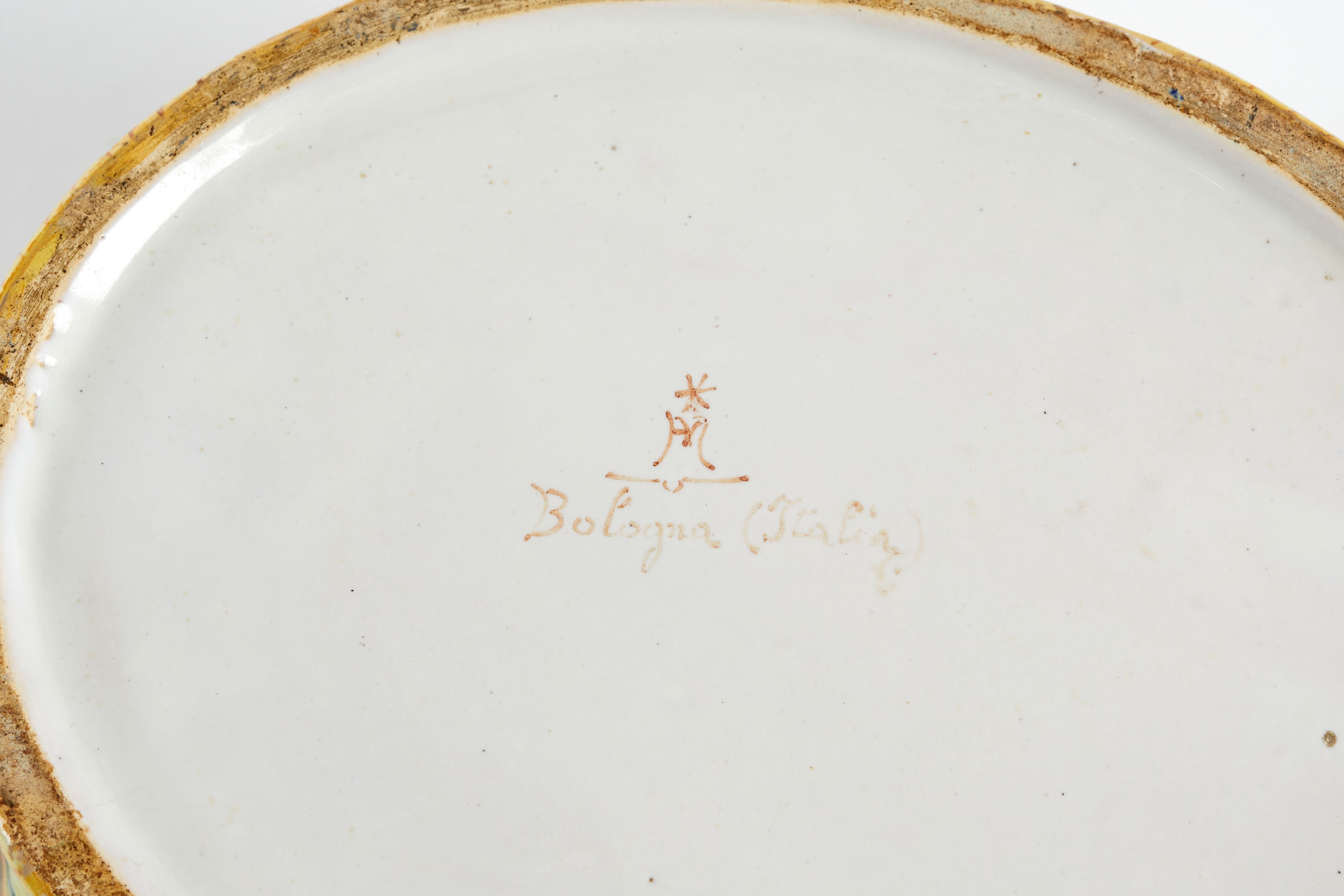 Angelo Minghetti - Vaso fioriera in maiolica policroma