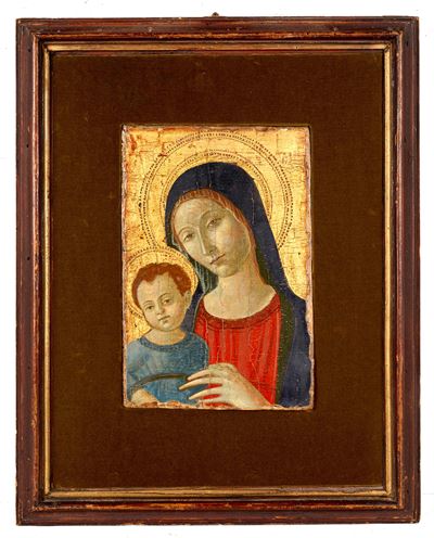 Maestro del XX secolo, Madonna con Bambino, olio su tavola