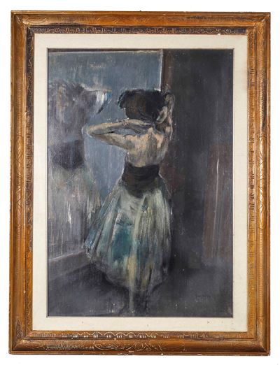 Figura allo specchio, olio su tela