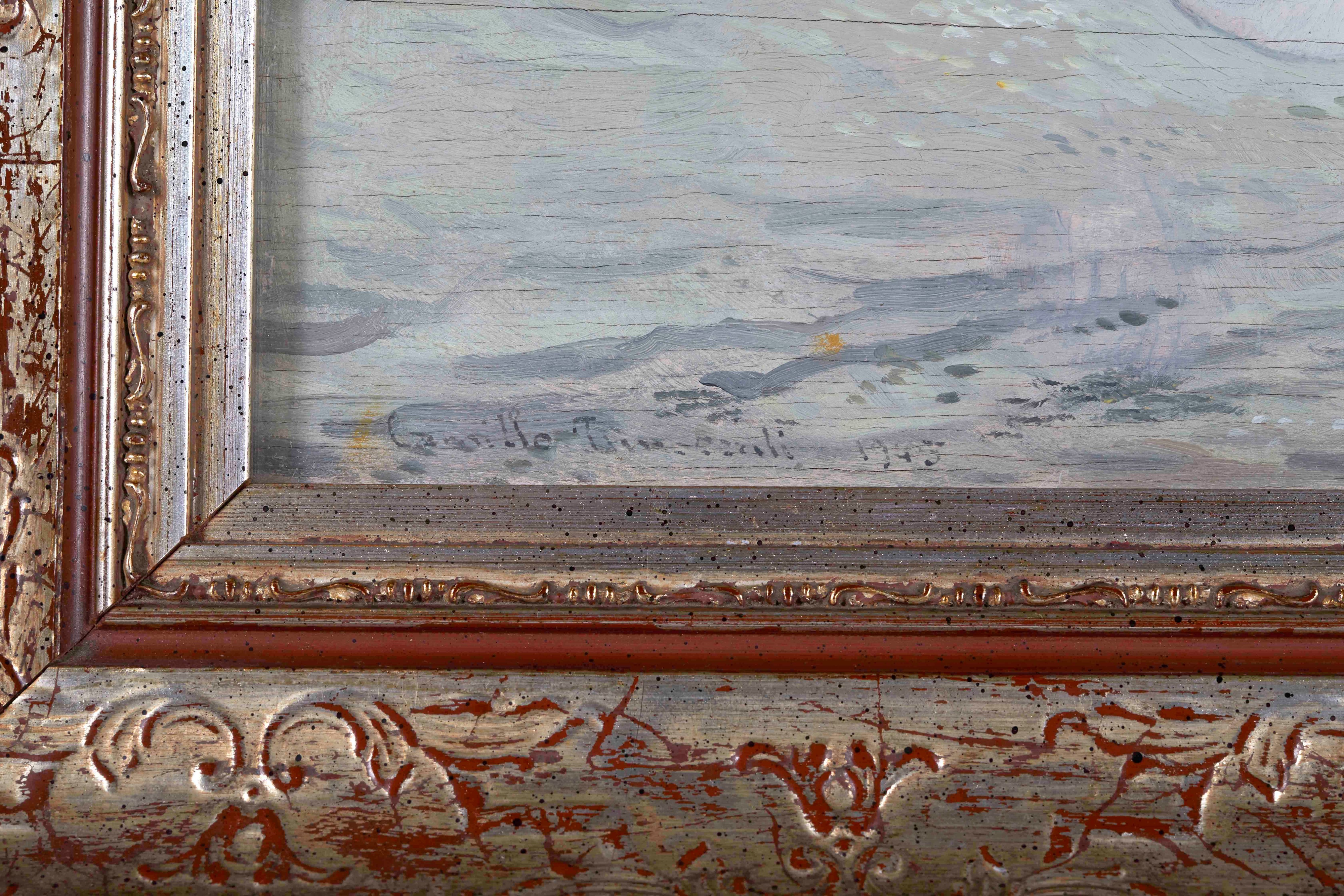 Camillo Innocenti - Fanciulla distesa, olio su tavola