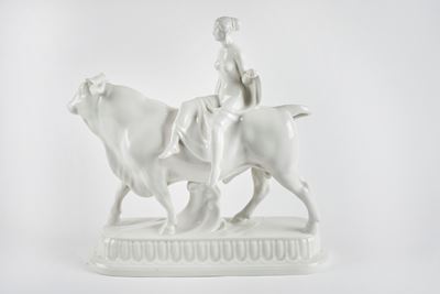 Ratto di Europa, scultura in porcellana