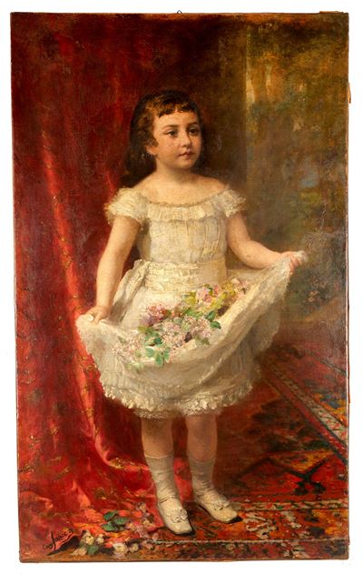 Ritratto di bambina, olio su tela