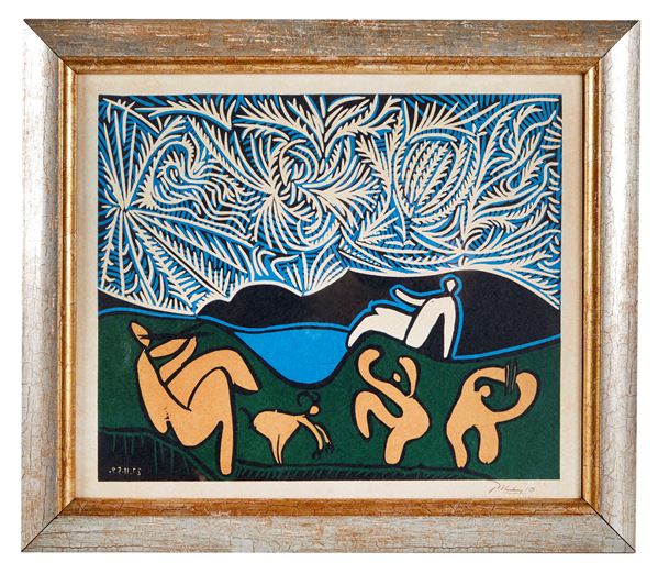 Pablo Picasso - "Bacchanale avec Chevreau et Spectateur"