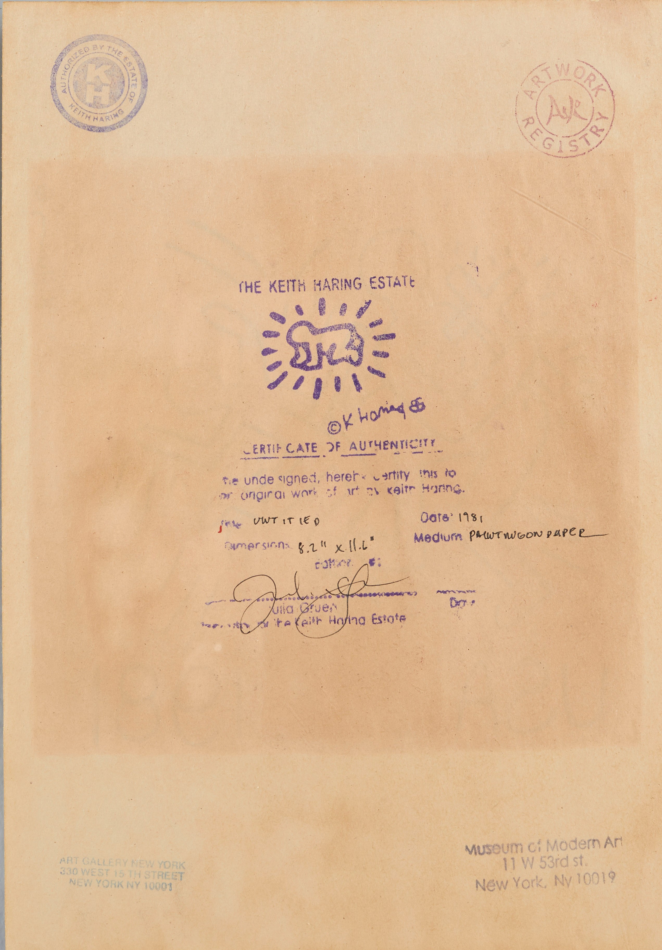 Keith Allen Haring - Senza titolo (After Exorcist), tempera su carta, 1981