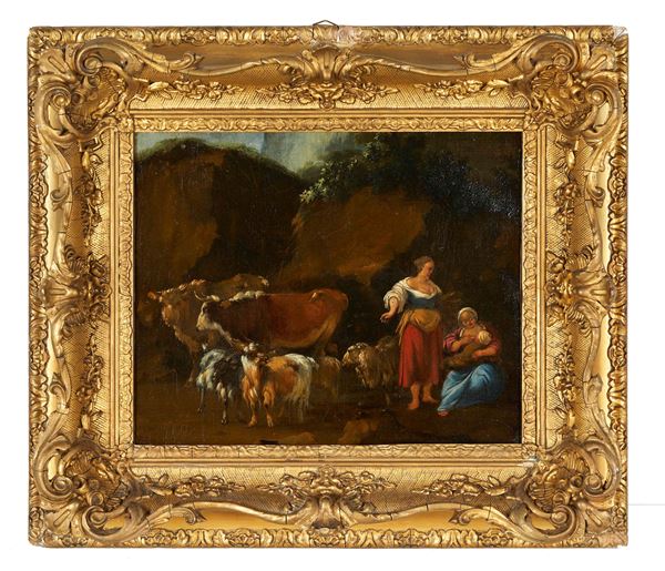 Nicolaes Berchem - "Armenti e pastorelle"