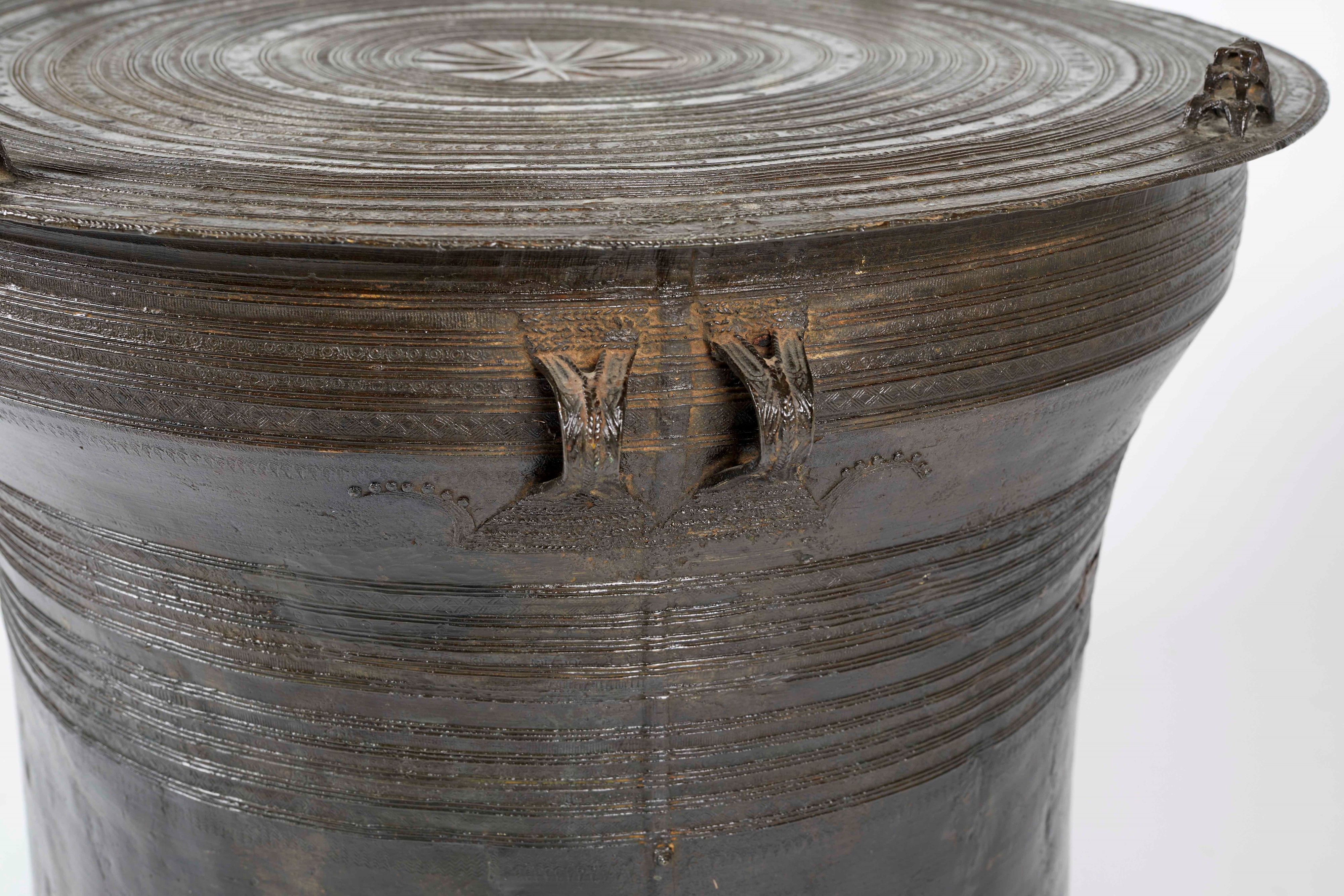 Tamburo in bronzo, antico Siam, XVII secolo