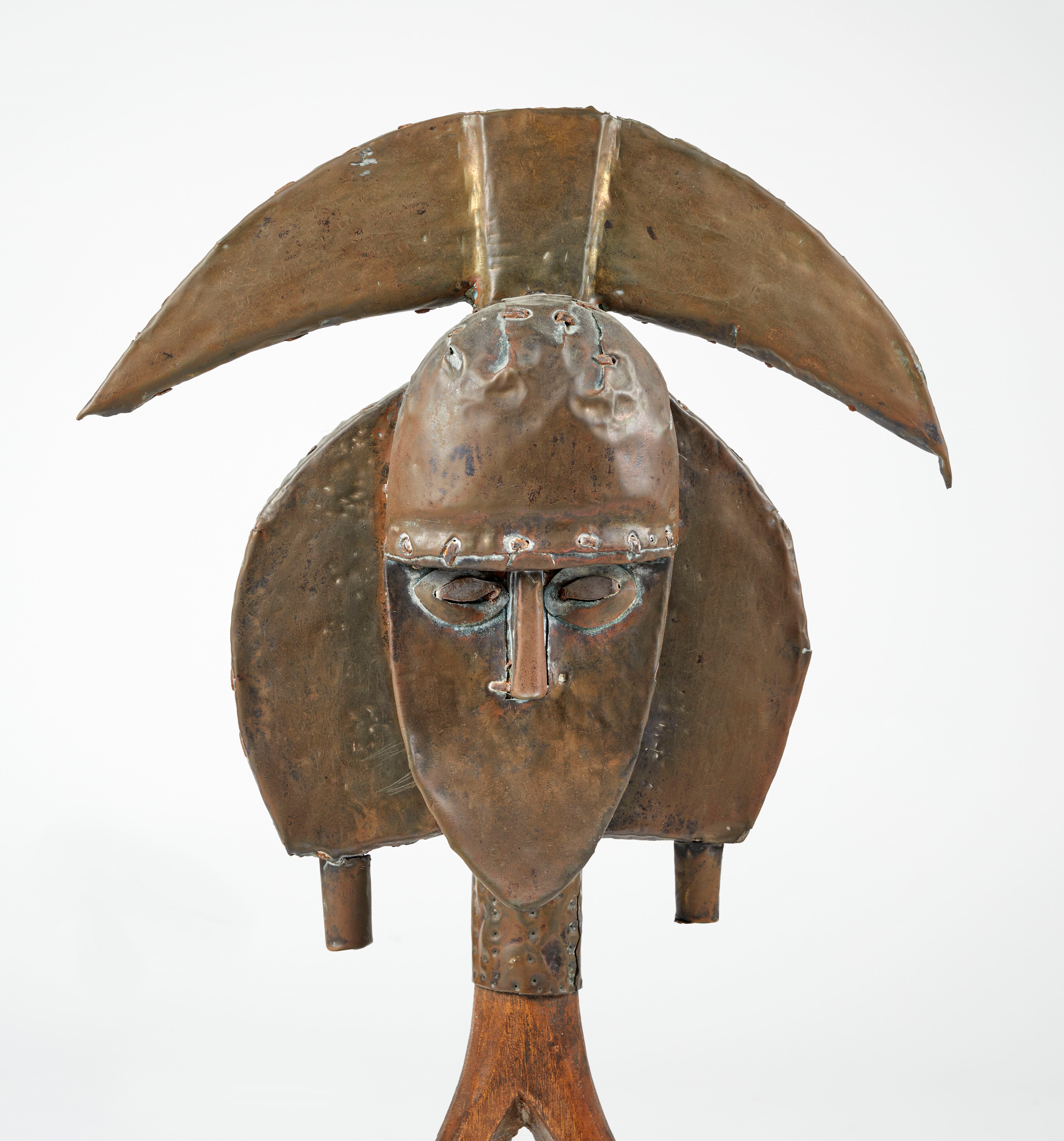 Figura reliquiario, legno ricoperto in ottone, Bakota, Gabon
