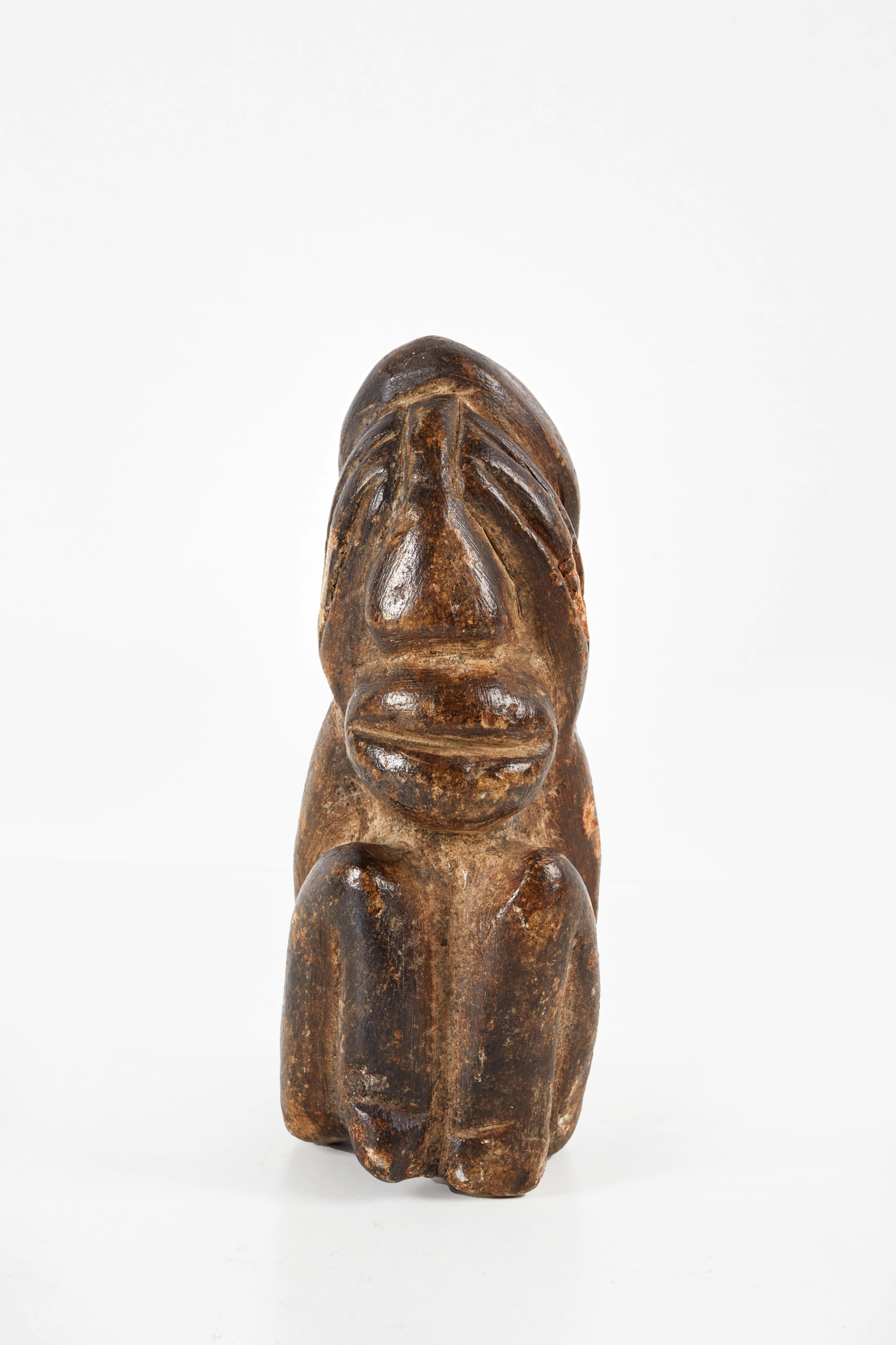 Scultore Africano, Kissi Pomdo, scultura antropomorfa in pietra morbida verde
