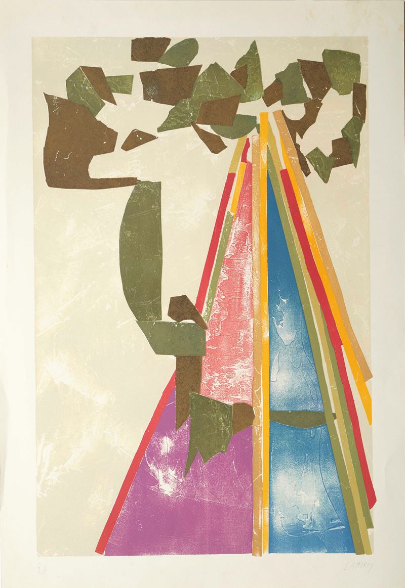 André Lanskoy : "Senza titolo"  - Litografia a colori su carta - Asta Grafiche e Multipli d'Autore - Fidelis Auctions