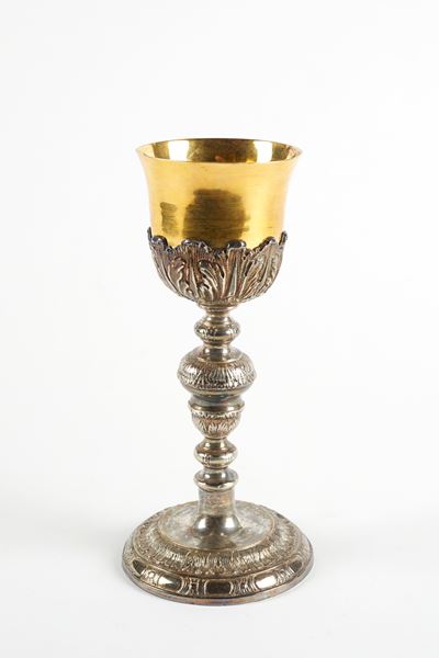 Calice liturgico, argento cesellato, Italia, XIX secolo