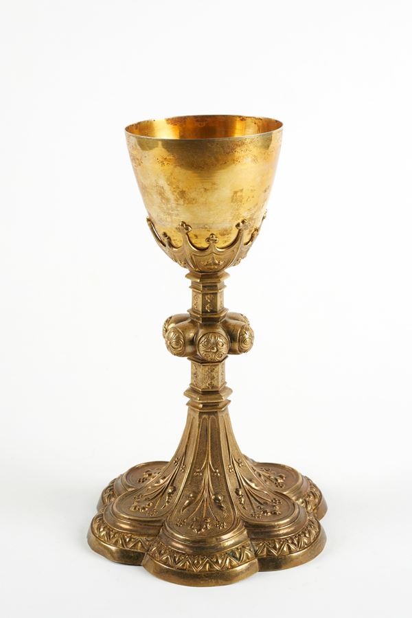 Calice liturgico in argento dorato