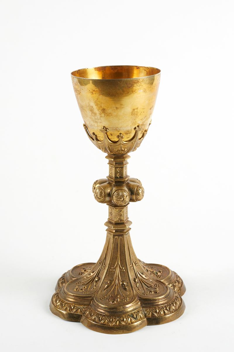 Calice liturgico in argento dorato