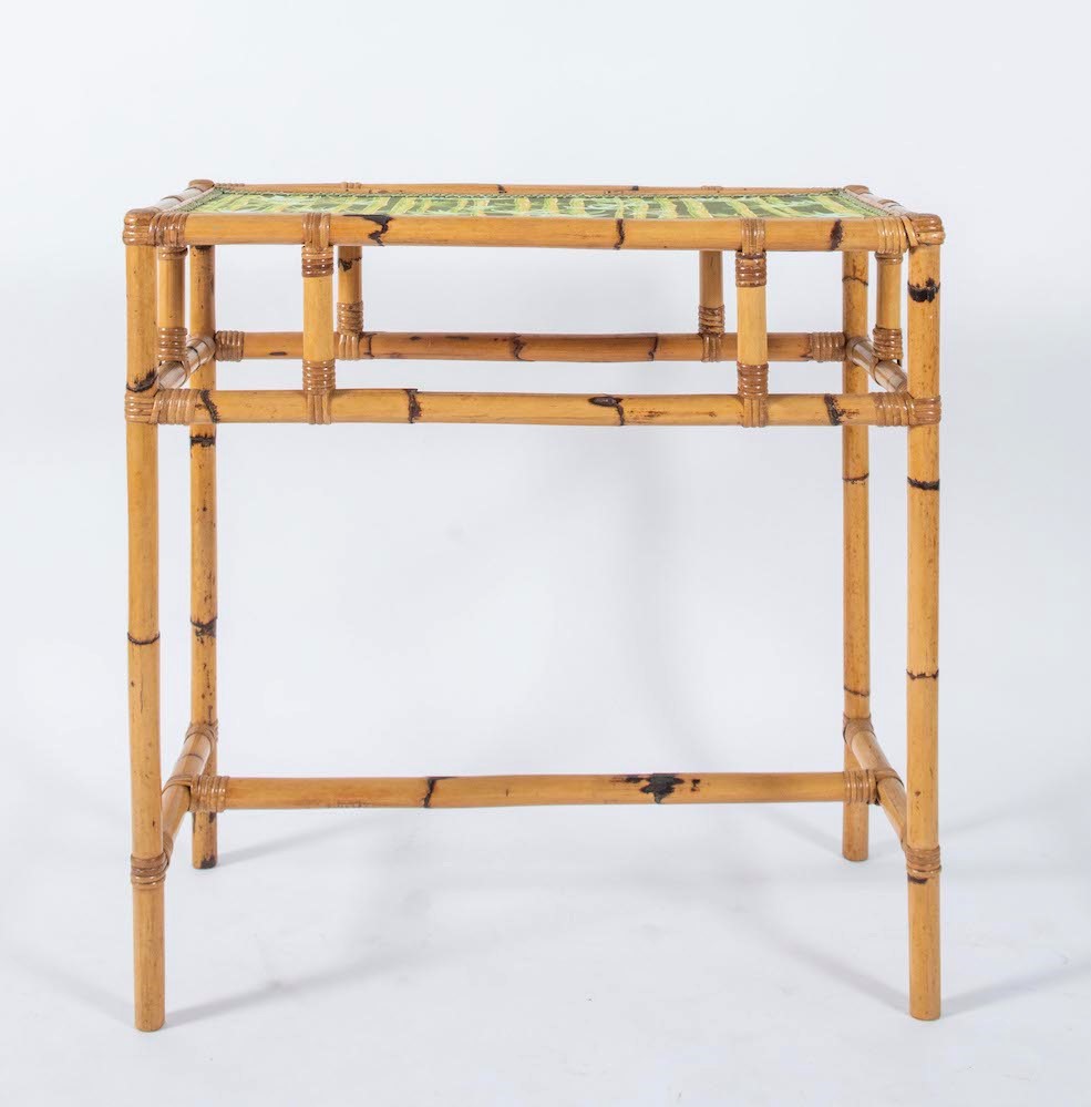 Consolle in bamboo e specchio