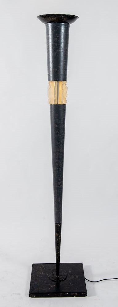Jean-francois Crochet - Lampada da terra 'Totem', metallo e vetro soffiato, Italia, circa 1980