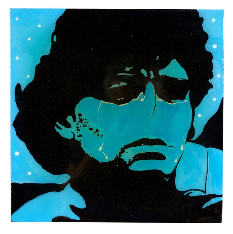 Rubens  Fogacci : "Maradona"  - Olio e tecnica mista su tela - Asta Grafiche e Multipli d'Autore - Fidelis Auctions