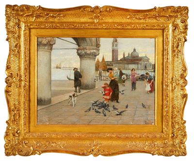 Animazione veneziana, olio su tela