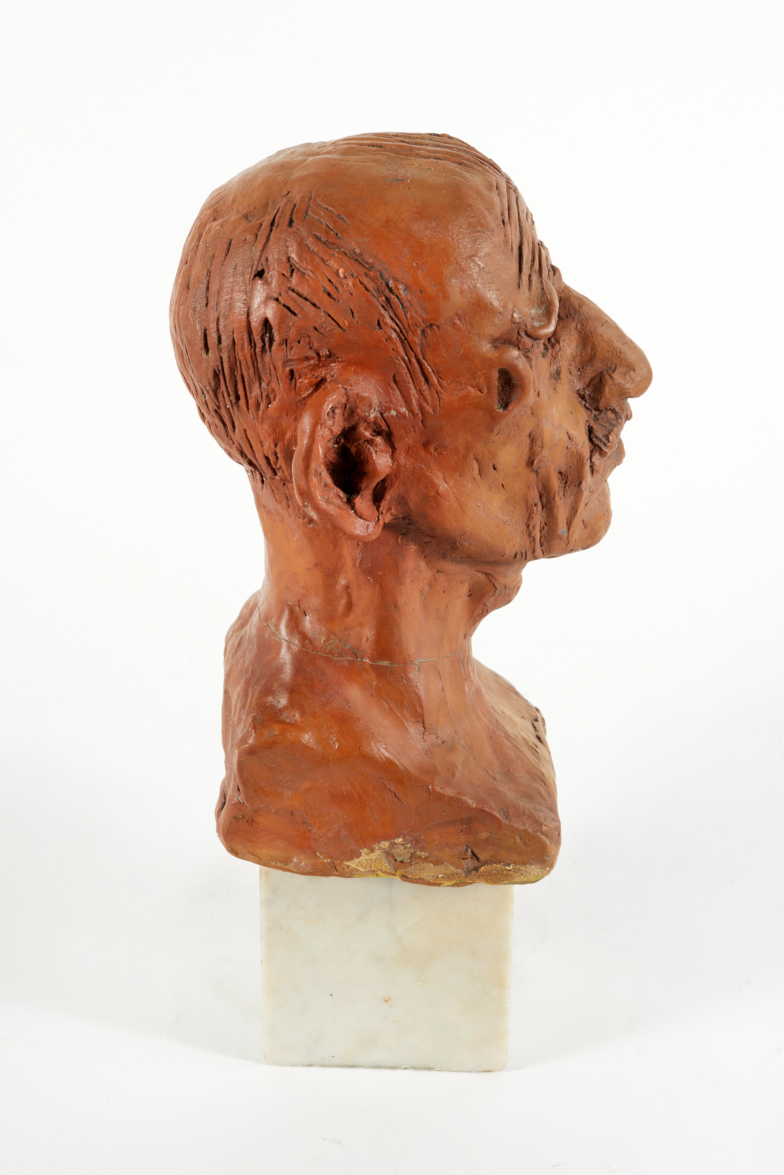 Antonio Ligabue - Autoritratto, scultura in terracotta