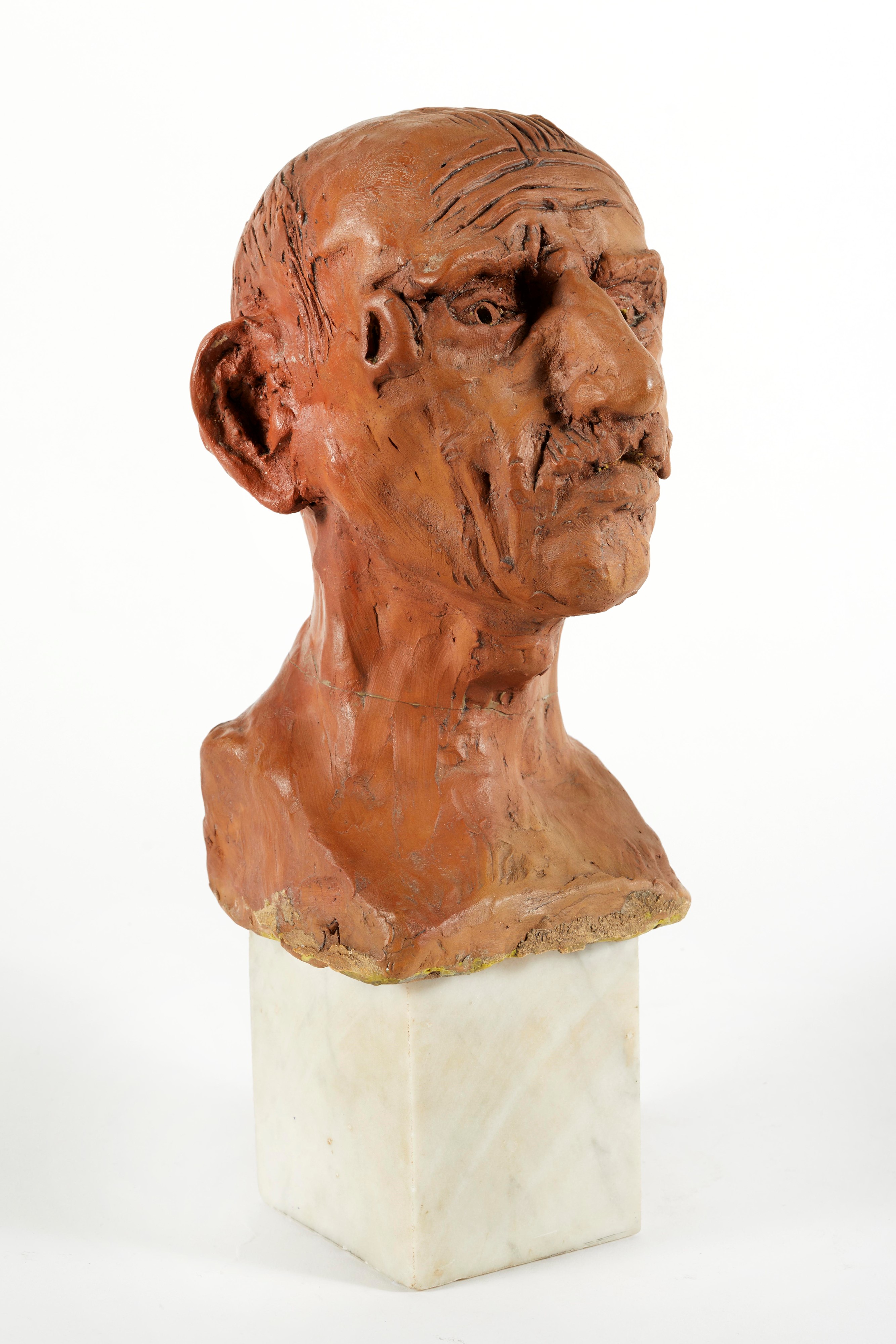 Antonio Ligabue - Autoritratto, scultura in terracotta