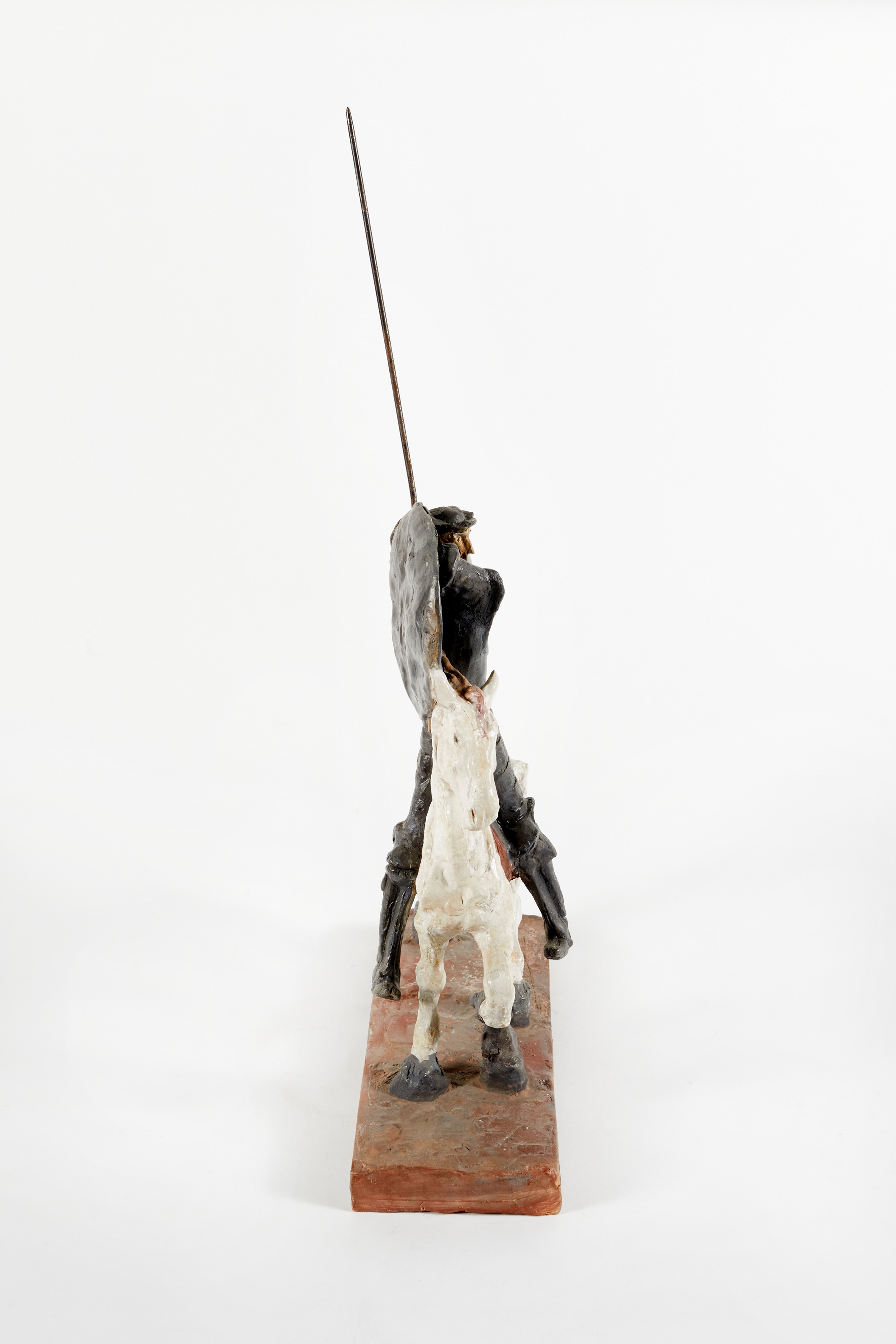 Cleto Tomba - Don Chisciotte, scultura in terracotta policroma