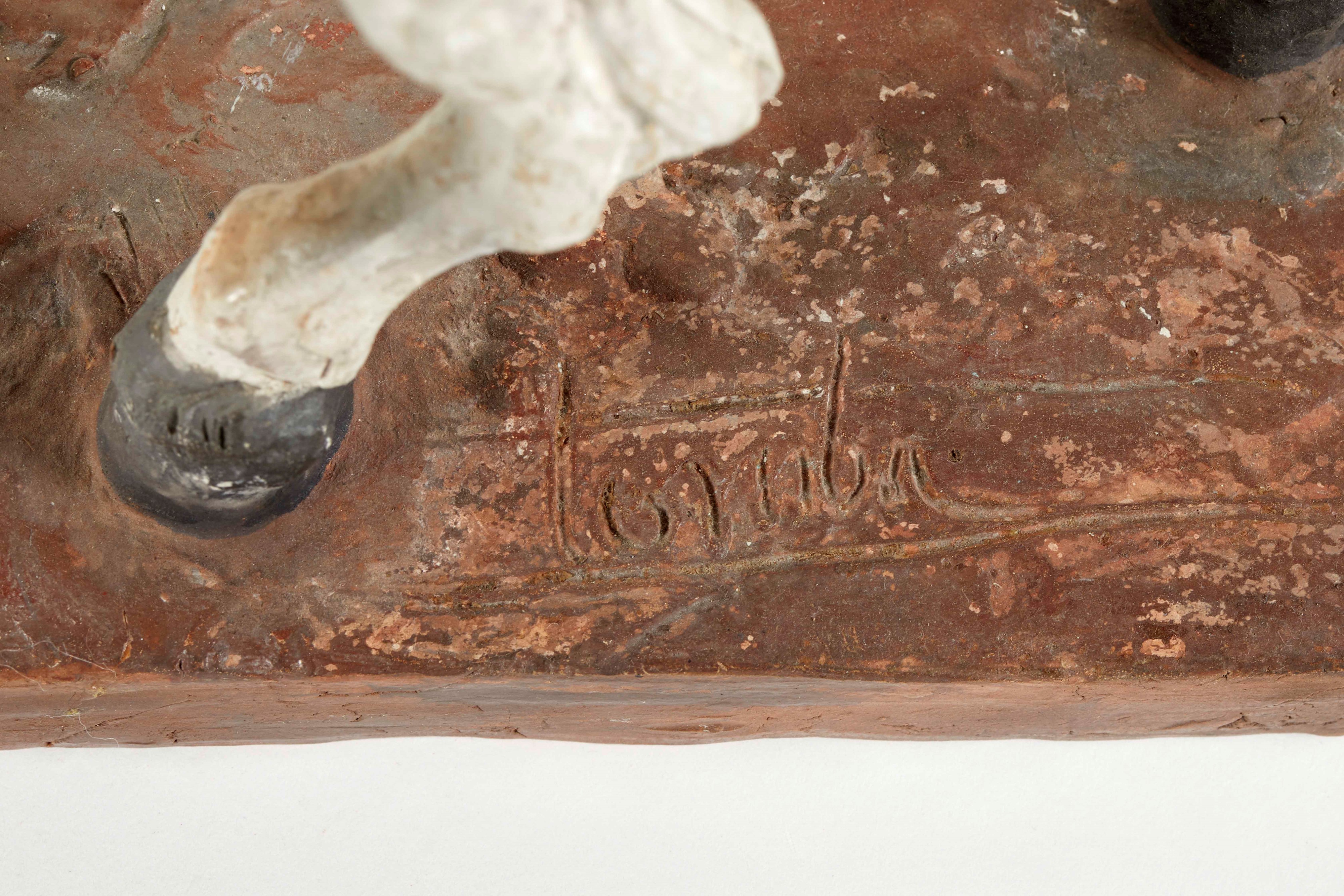 Cleto Tomba - Don Chisciotte, scultura in terracotta policroma