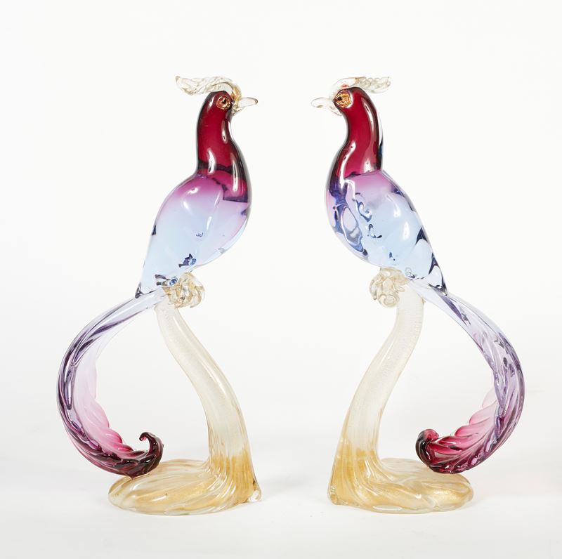 Coppia di uccelli del paradiso  - Asta Antiquariato e Argenti - Fidelis Auctions
