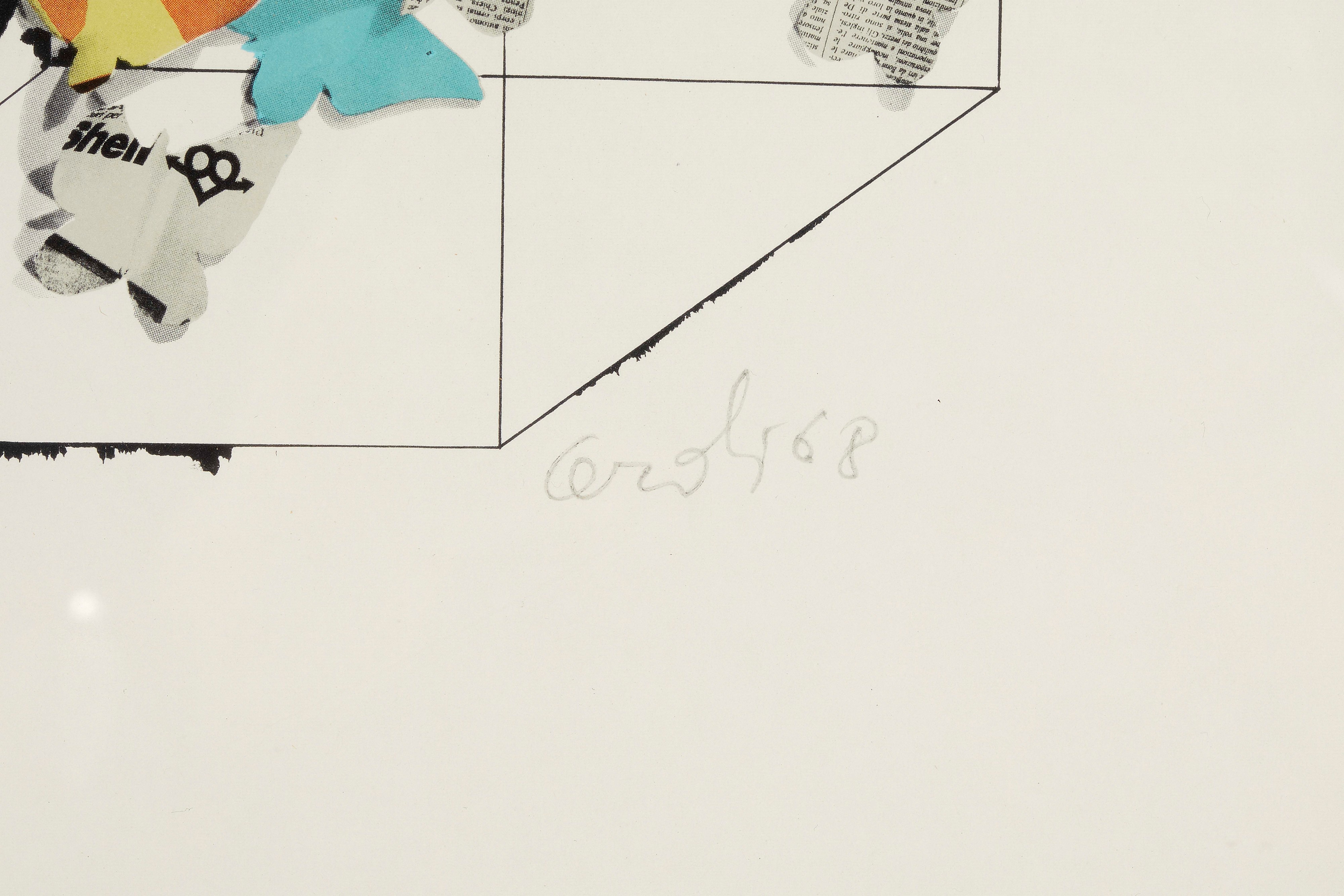 Mario Ceroli - Le farfalle nella scatola (litografia a colori su carta)
