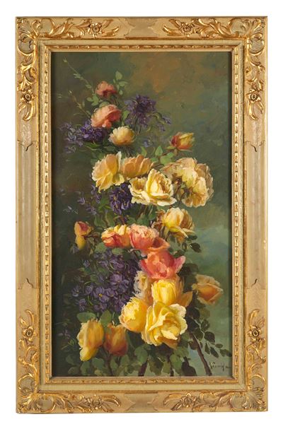 Fiori, olio su tela