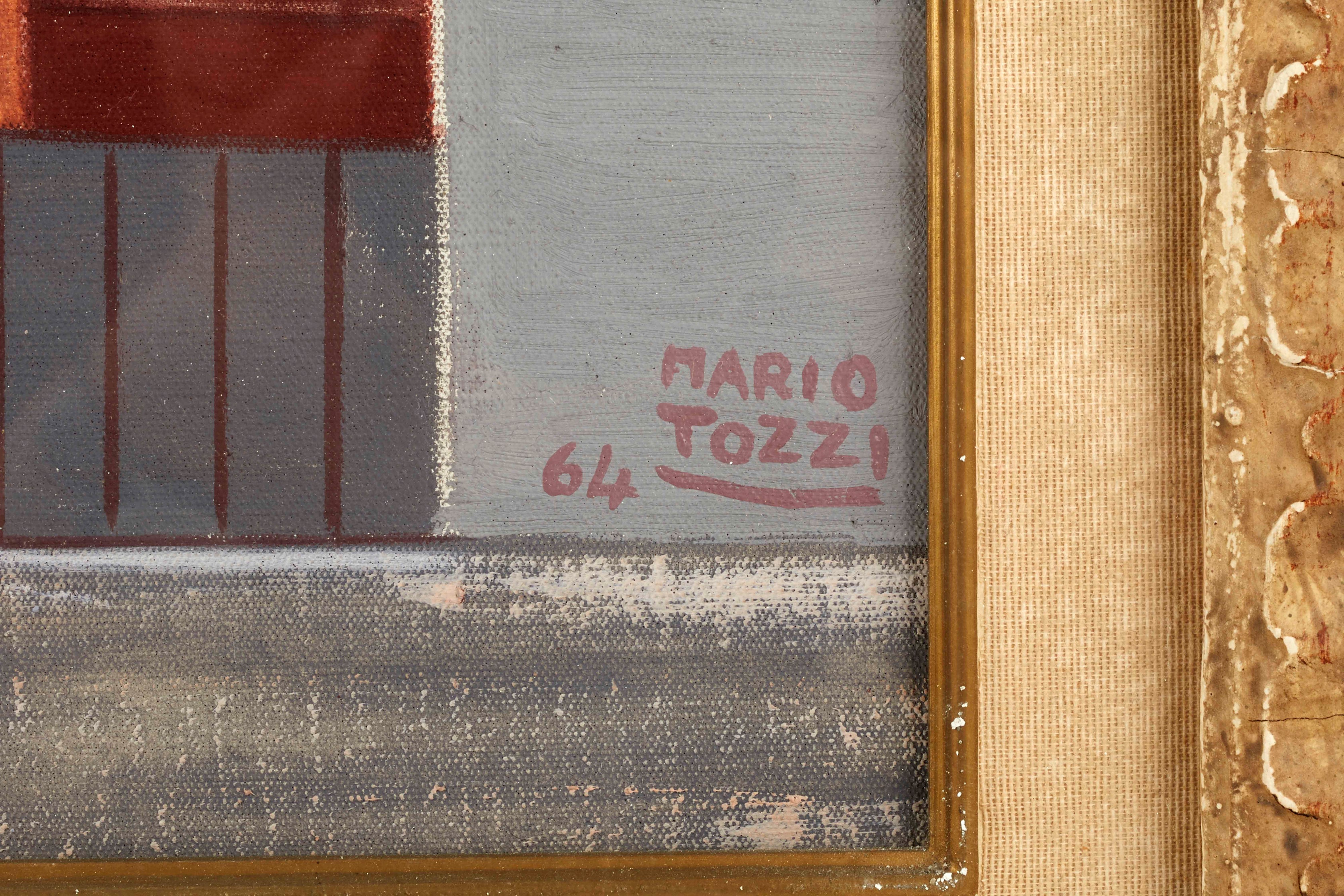Mario Tozzi - Il balcone sul mare, olio su tela (1964)