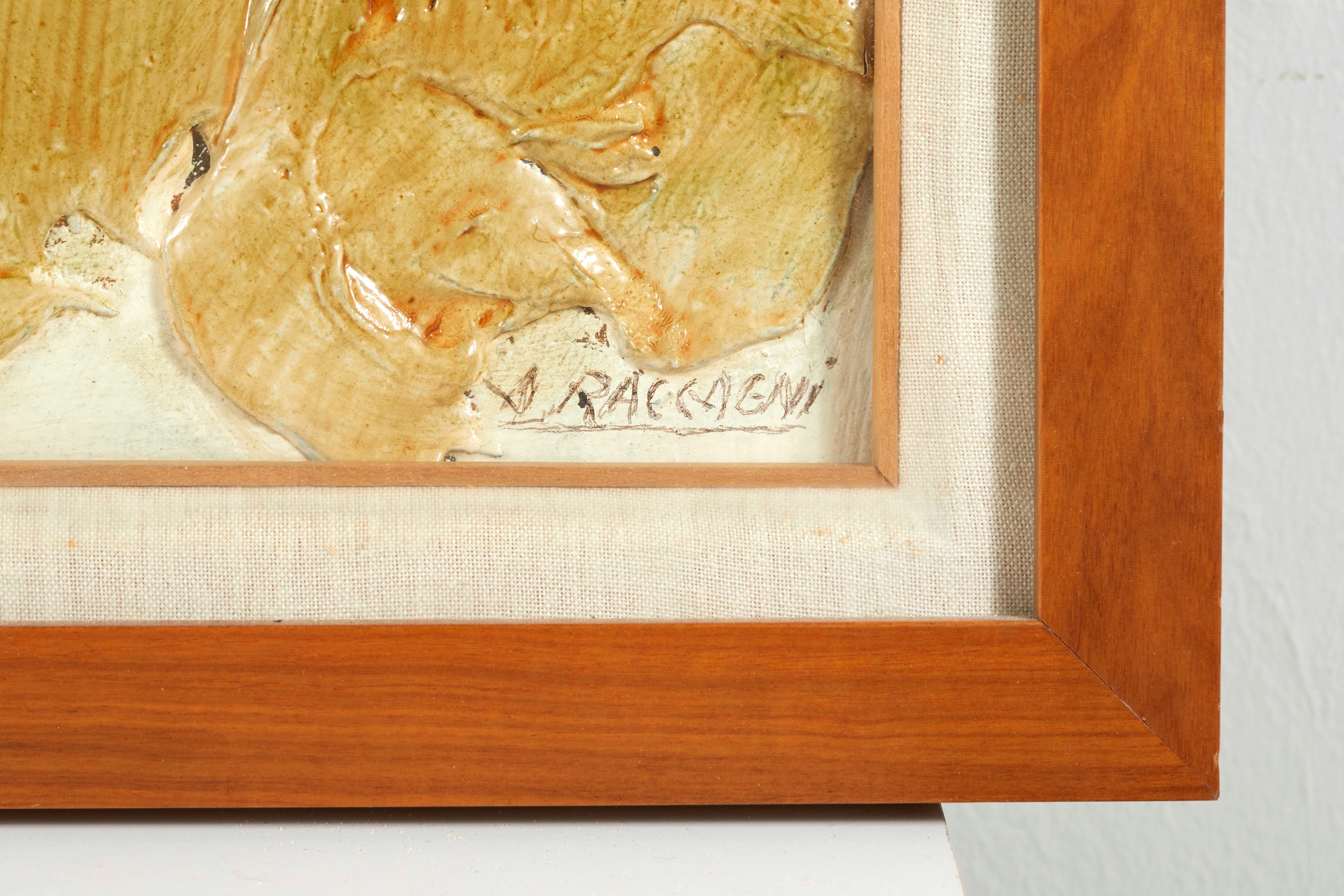 Andrea Raccagni - Paesaggio informale, olio e materiali misti su tavola