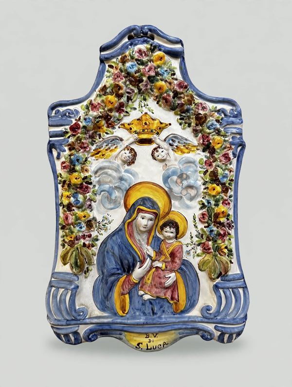 Targa devozionale in ceramica