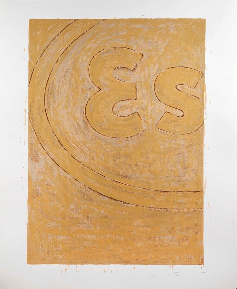 Mario Schifano : “Esso”.  - Serigrafia polimaterica su carta - Asta Arte Moderna e Contemporanea - Fidelis Auctions