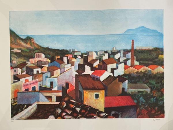 Renato Guttuso - "Tetti"