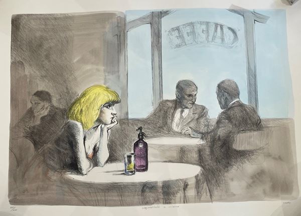 Alberto Sughi - "Donna al bar"