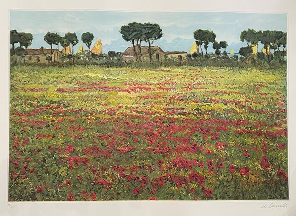 Michele Cascella - "Campo di papaveri"