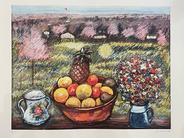 Michele Cascella - "Natura morta con cesto"