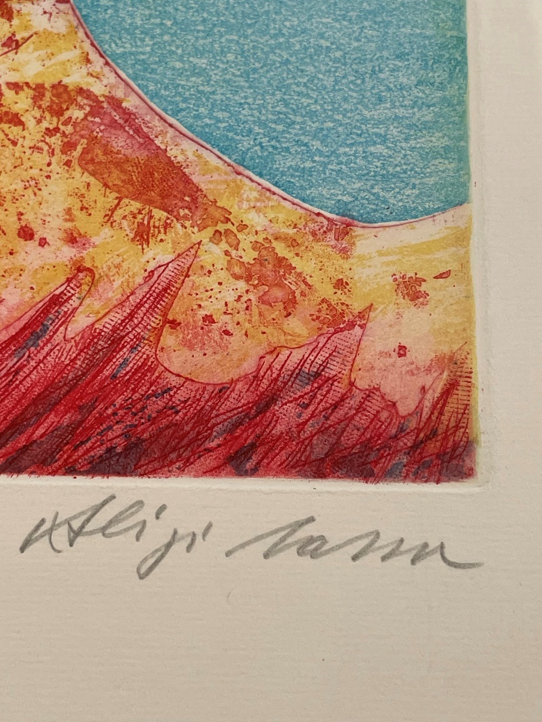 Aligi Sassu - Cavalli e cavalieri (litografia a colori)