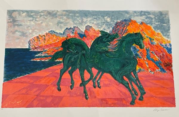 Aligi Sassu - "Cavalli"