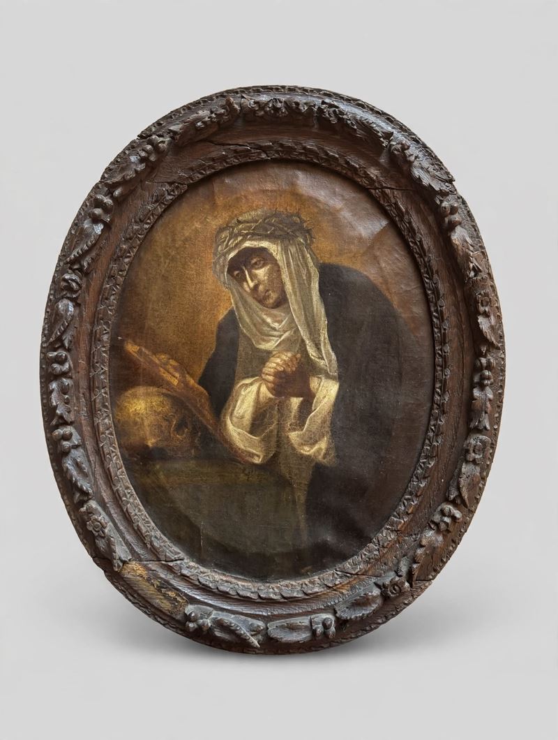 “Mater Dolorosa”  - Olio su tela - Asta Dipinti Antichi dal XVI al XIX secolo e Sculture - Fidelis Auctions