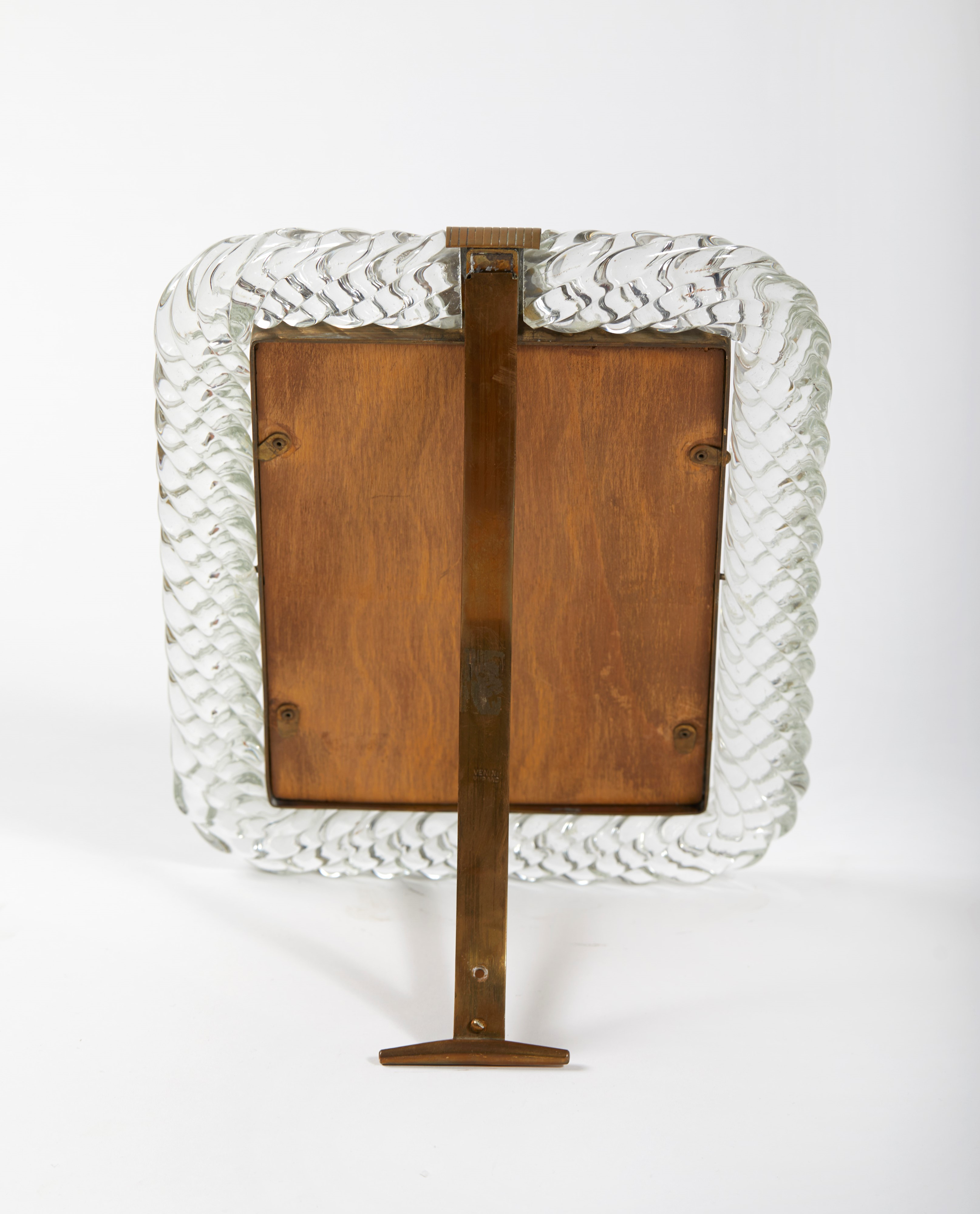 Cornice in vetro attorcigliato e ottone