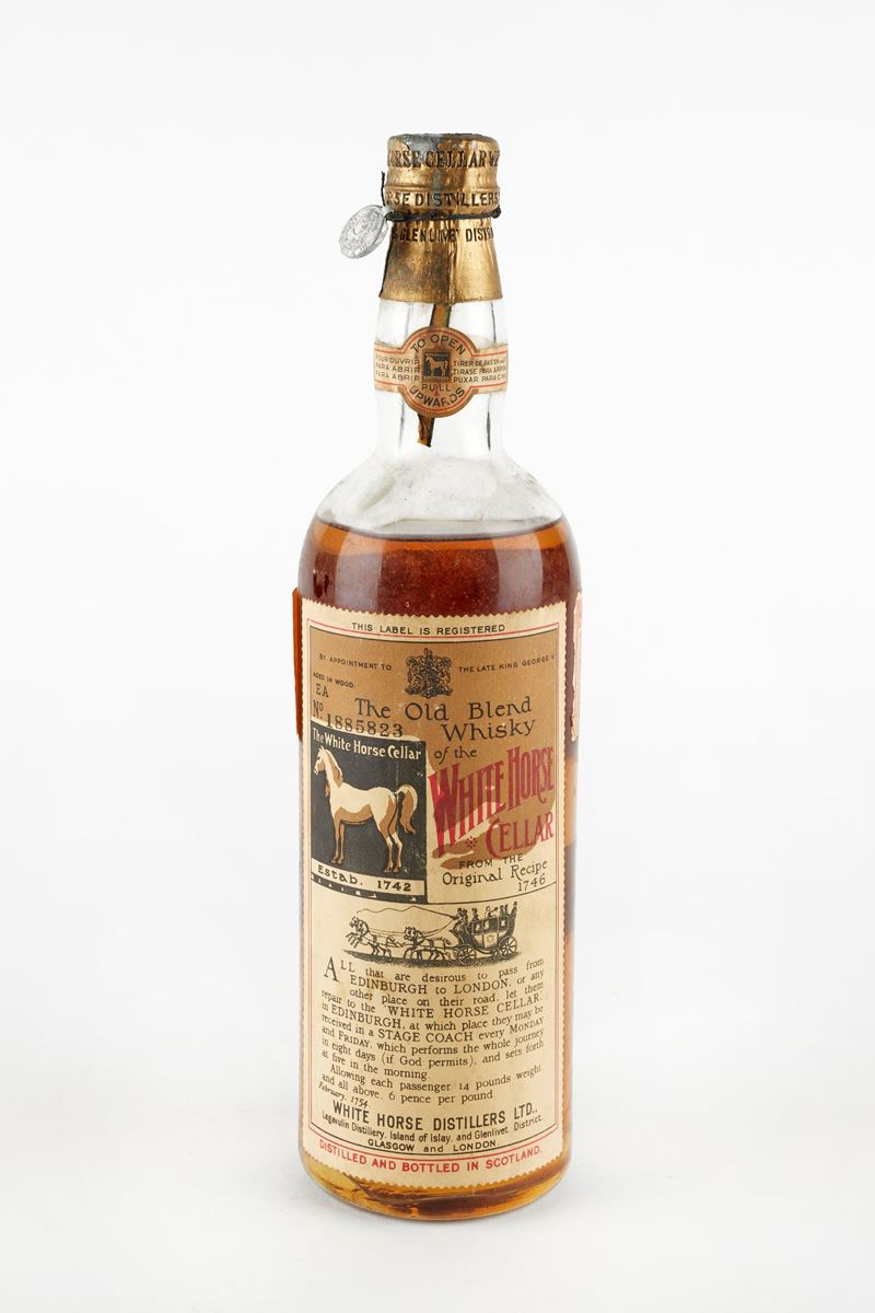 White Horse : White Horse Spring Cap  (Anni 40/50)  - 43% vol - Asta Vini e Distillati - Fidelis Auctions
