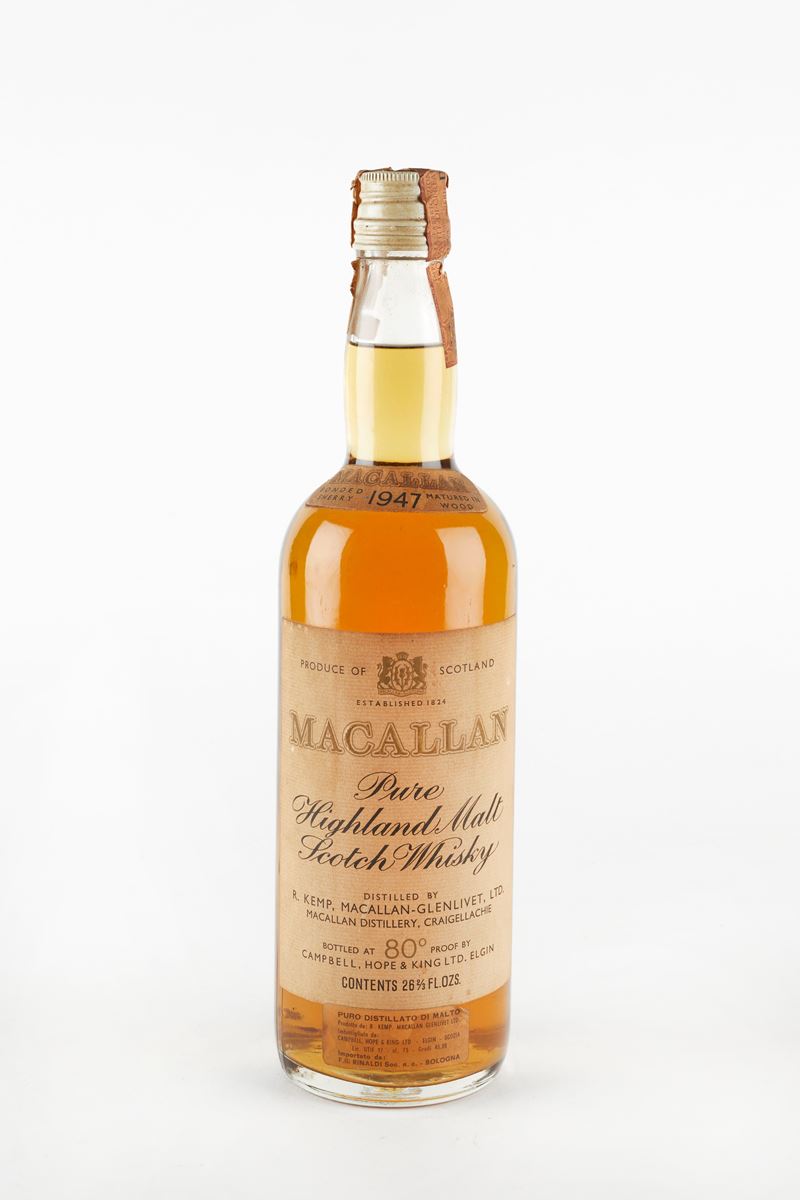 Macallan : Macallan 1947  (1947)  - 40% vol - Asta Macallan e Whisky Rari | Da Importanti Collezioni Europee - Fidelis Auctions