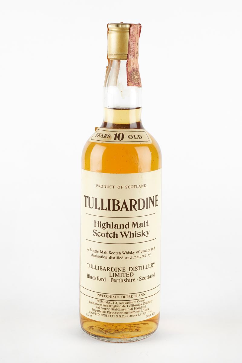 Tullibardine : Tullibardine Highland Malt Scotch Whisky 10 Years Old  (Anni 70)  - 40% vol - Asta Macallan e Whisky Rari | Da Importanti Collezioni Europee - Fidelis Auctions