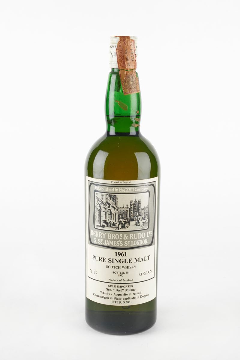 Berry Bros &amp;amp; Rudd : Berry Bros &amp; Rudd   (1961)  - 43% vol - Asta Macallan e Whisky Rari | Da Importanti Collezioni Europee - Fidelis Auctions